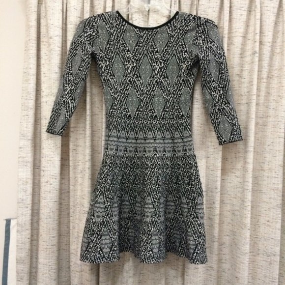 Zara Woman Knit Jacquard Dress with Low Cut Back - Picture 2 of 7